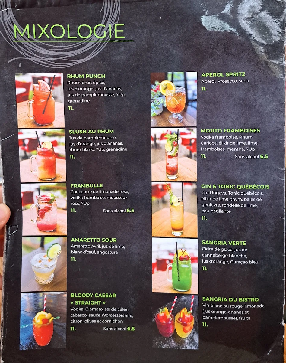 Menu, Cafe Bistro OK