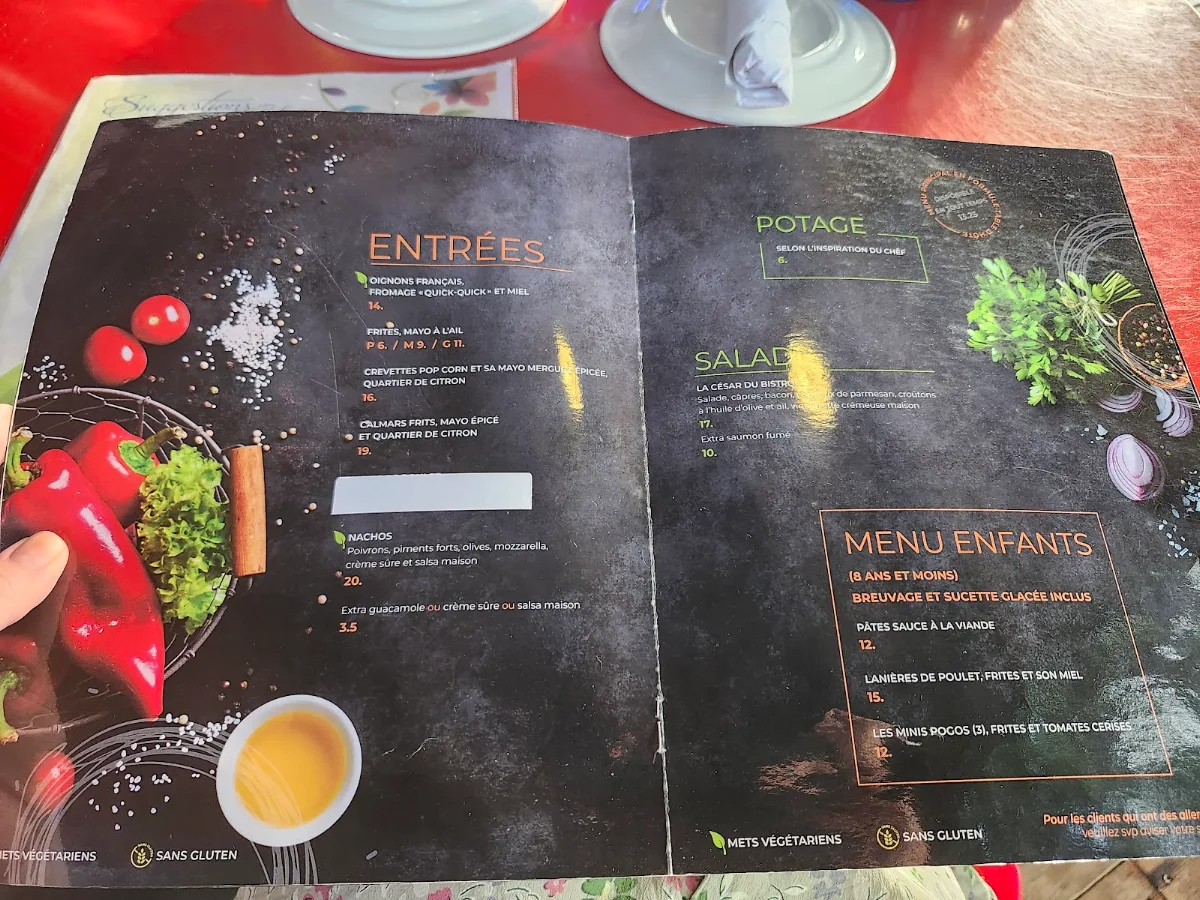 Menu, Cafe Bistro OK