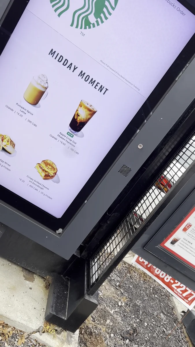 Menu, Starbucks Coffee Company