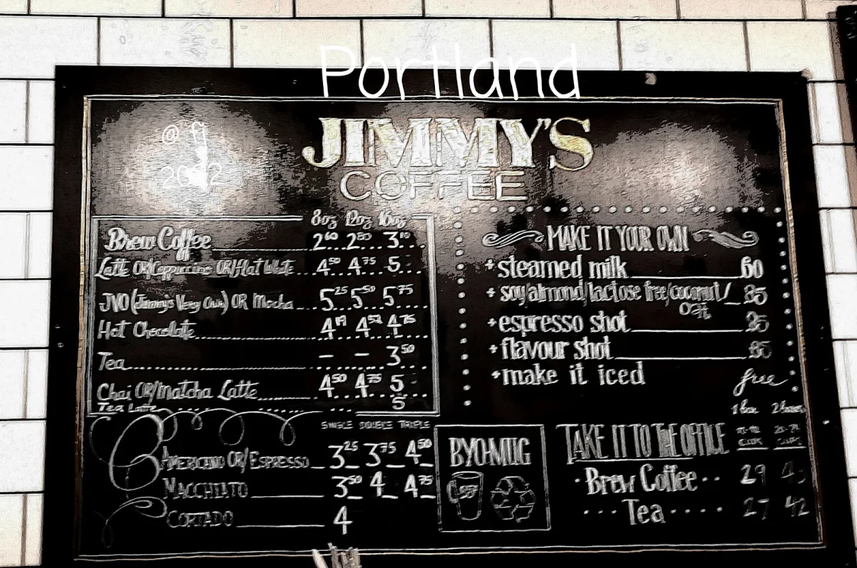 Menu, Jimmy's Coffee