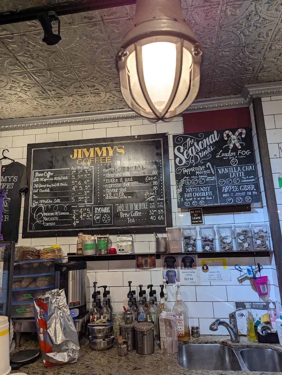 Menu, Jimmy's Coffee
