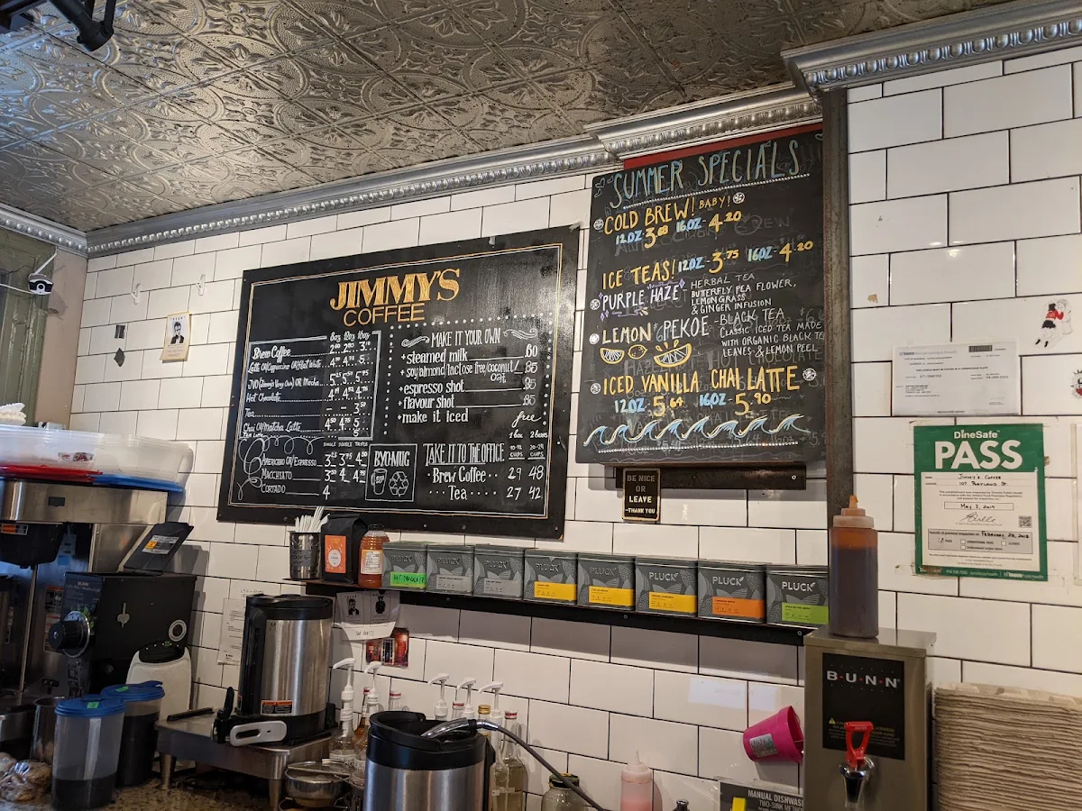 Menu, Jimmy's Coffee