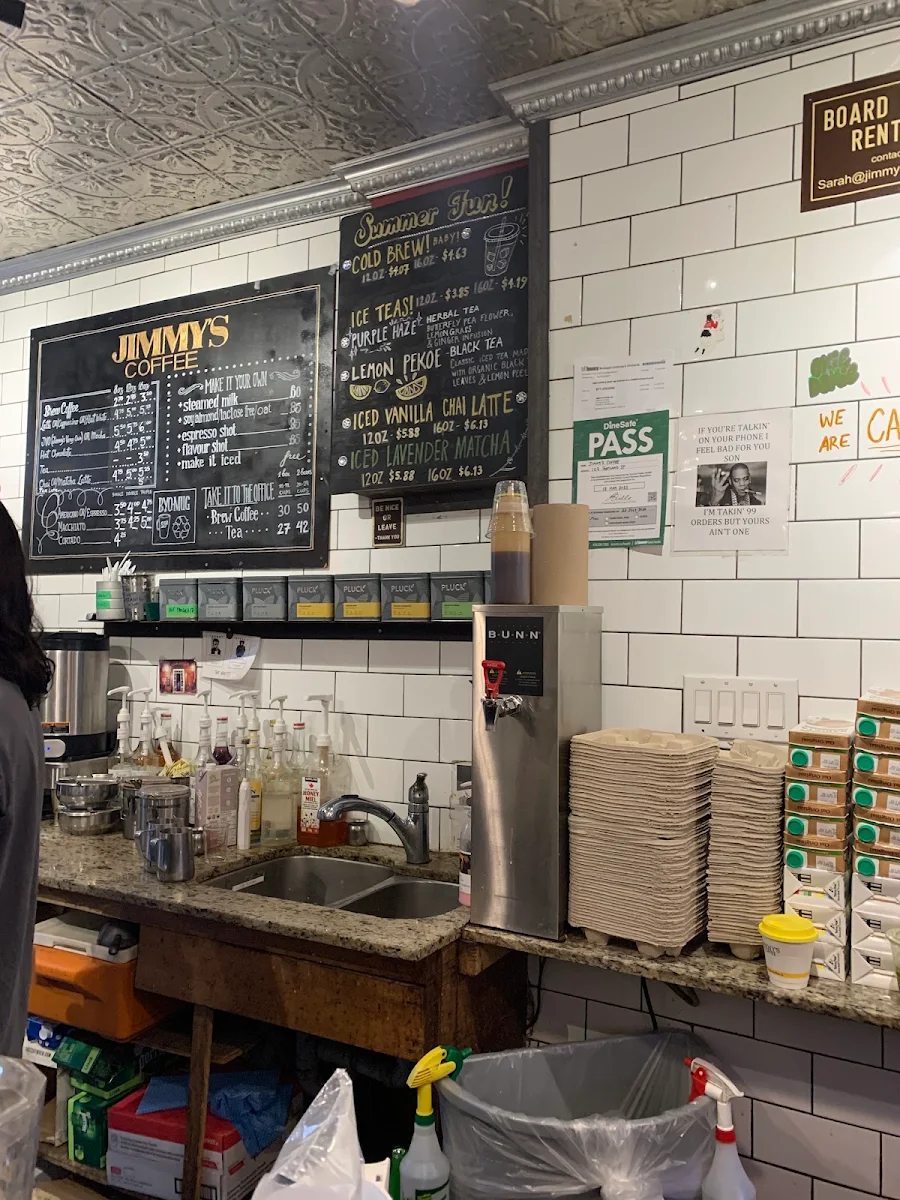 Menu, Jimmy's Coffee