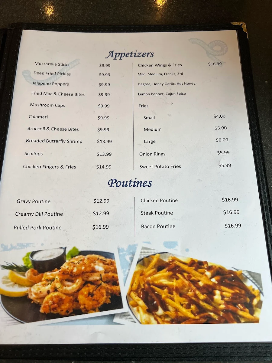 Menu, Fin City Fish & Chips Restaurant