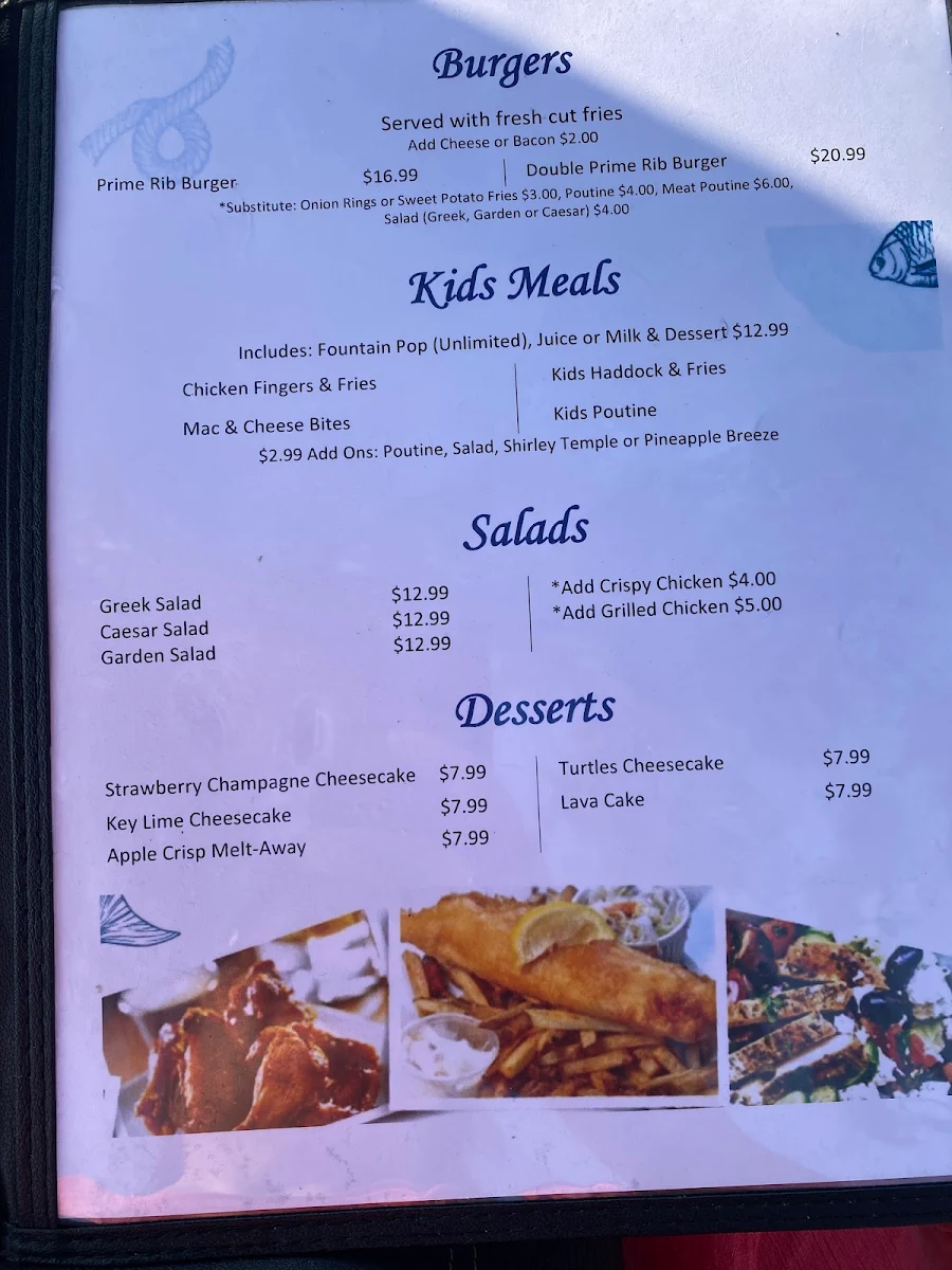 Menu, Fin City Fish & Chips Restaurant