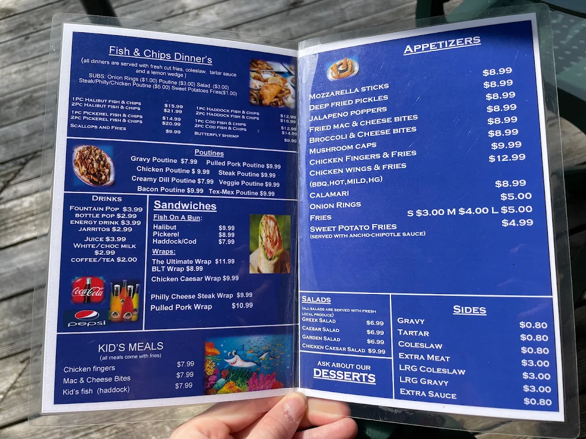 Menu, Fin City Fish & Chips Restaurant