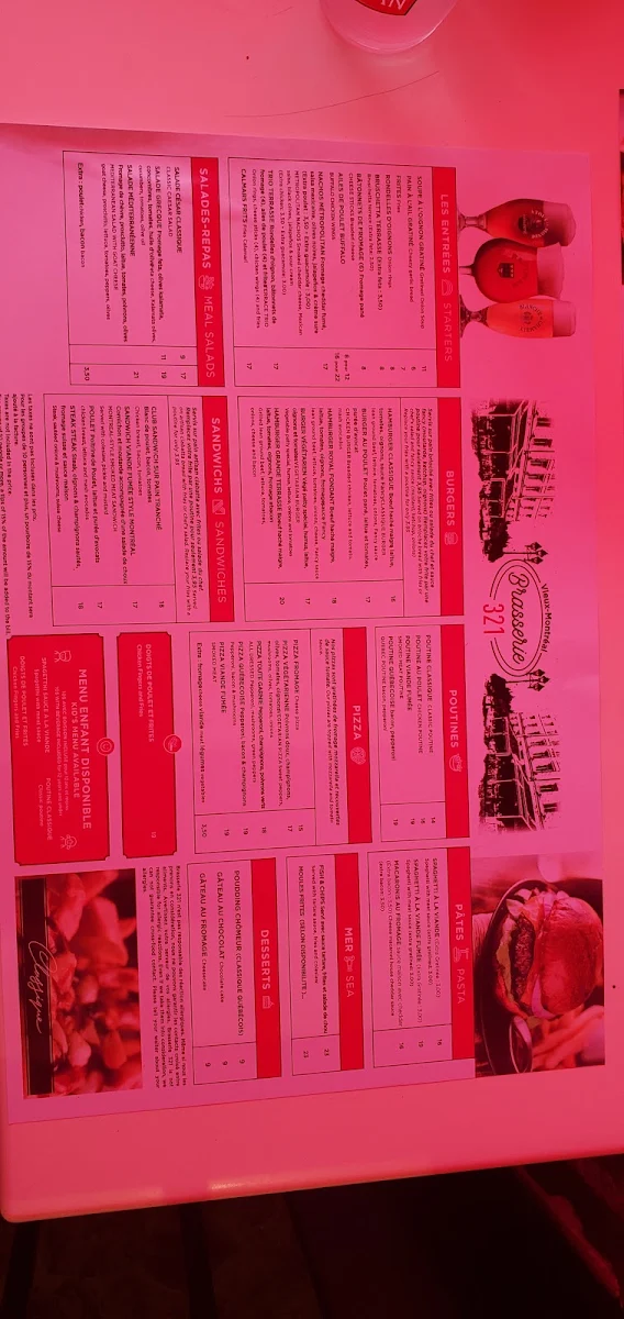 Menu, La Grande Terrasse