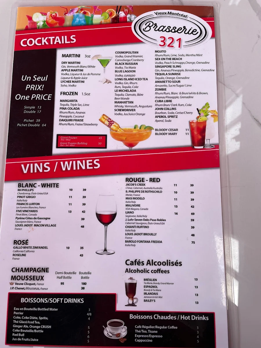 Menu, La Grande Terrasse
