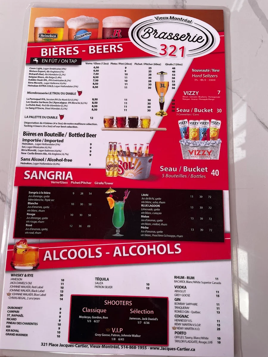 Menu, La Grande Terrasse