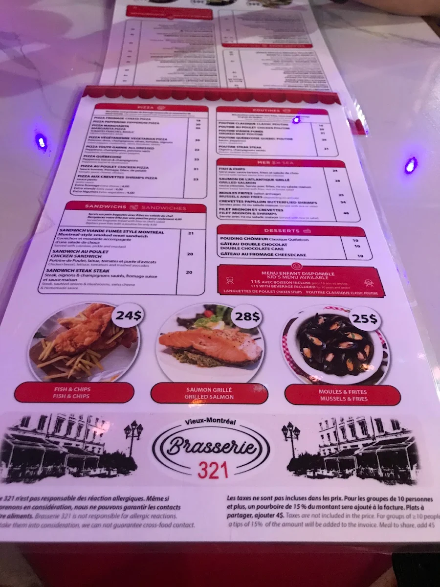 Menu, La Grande Terrasse