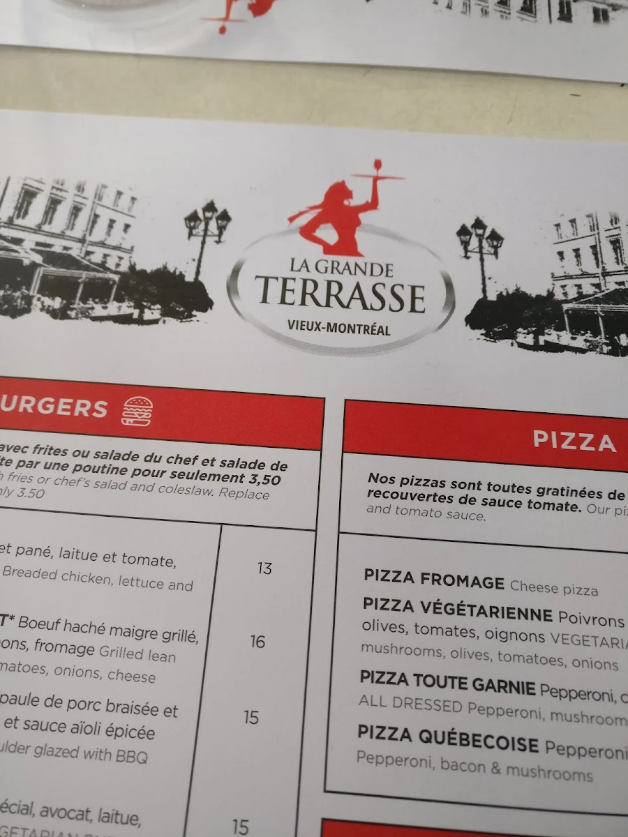 Menu, La Grande Terrasse