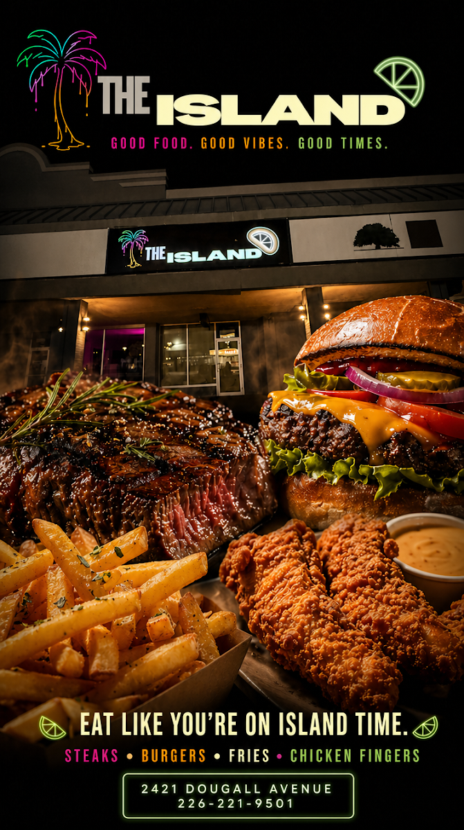 Menu, The Island Sports Bar