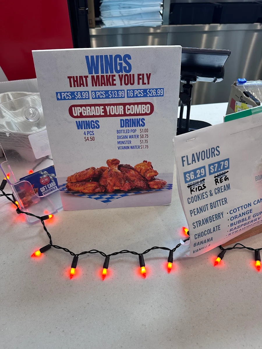 Menu, Boardwalk Burgers - Victoria