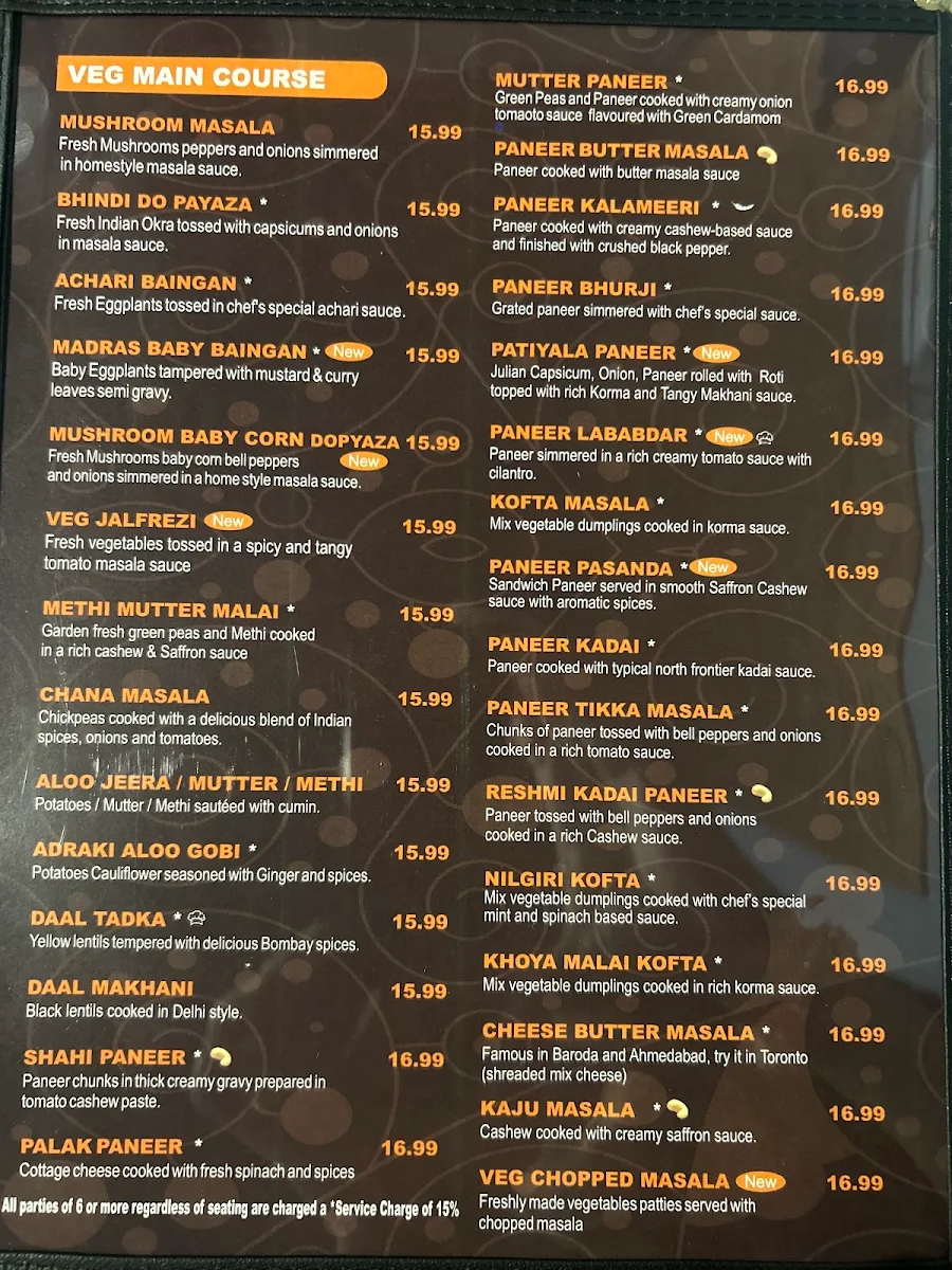 Menu, Daal Roti Indian Tadka House