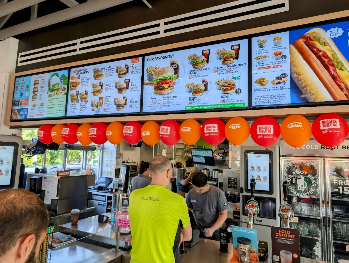 Menu, A&W Canada