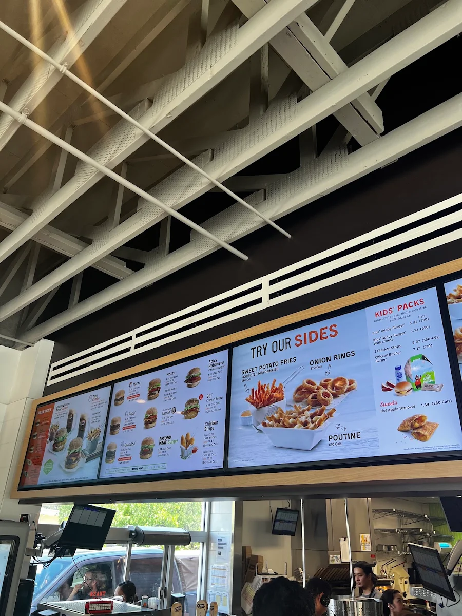 Menu, A&W Canada