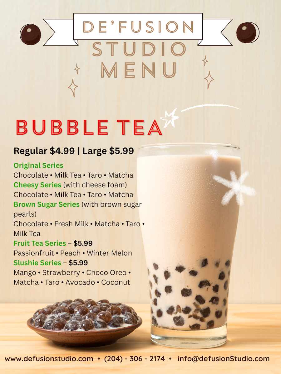 Menu, De'Fusion Studio
