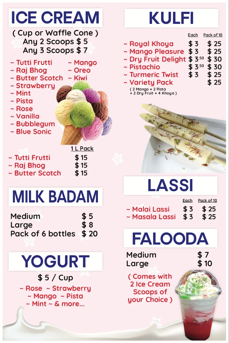 Menu, Basant Kulfi