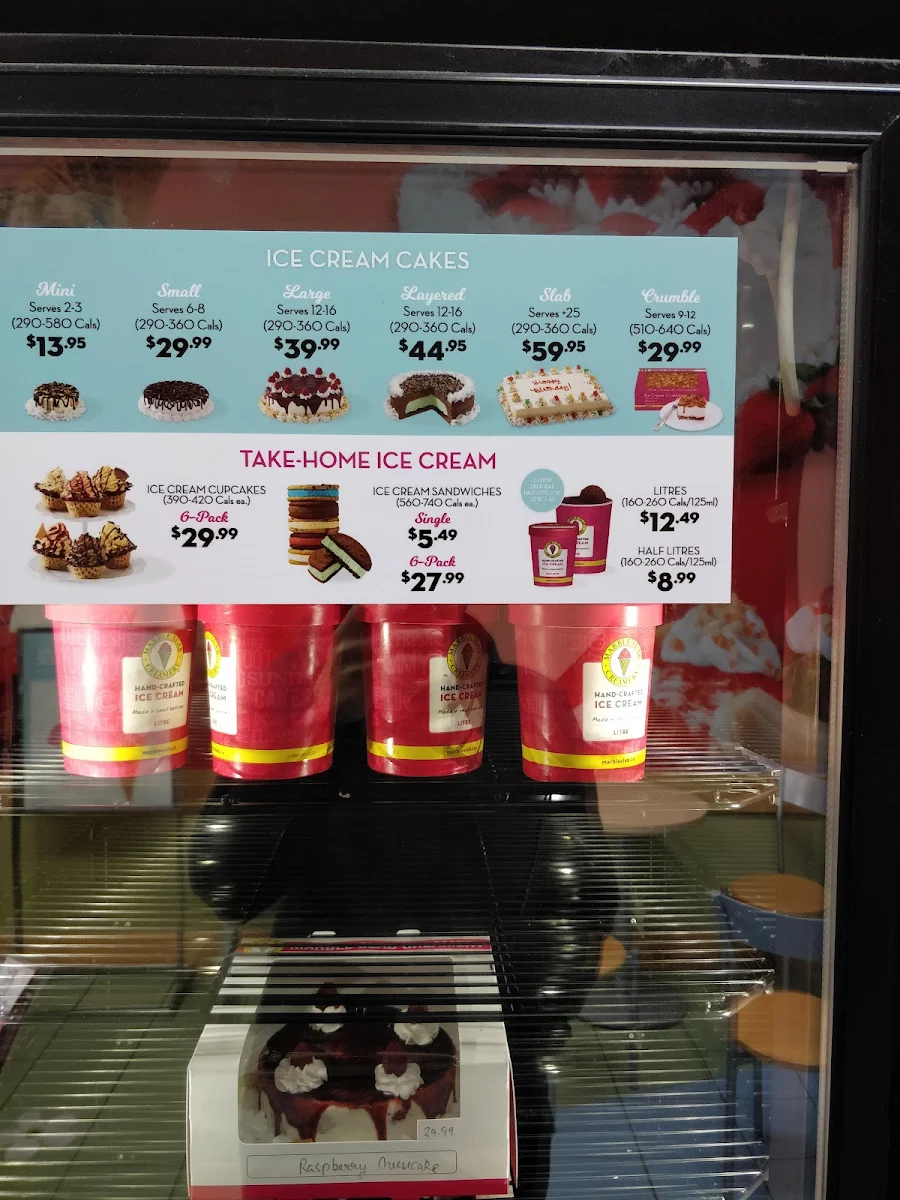 Menu, Marble Slab Creamery