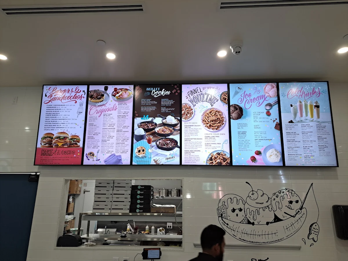 Menu, D Spot Desserts Brantford