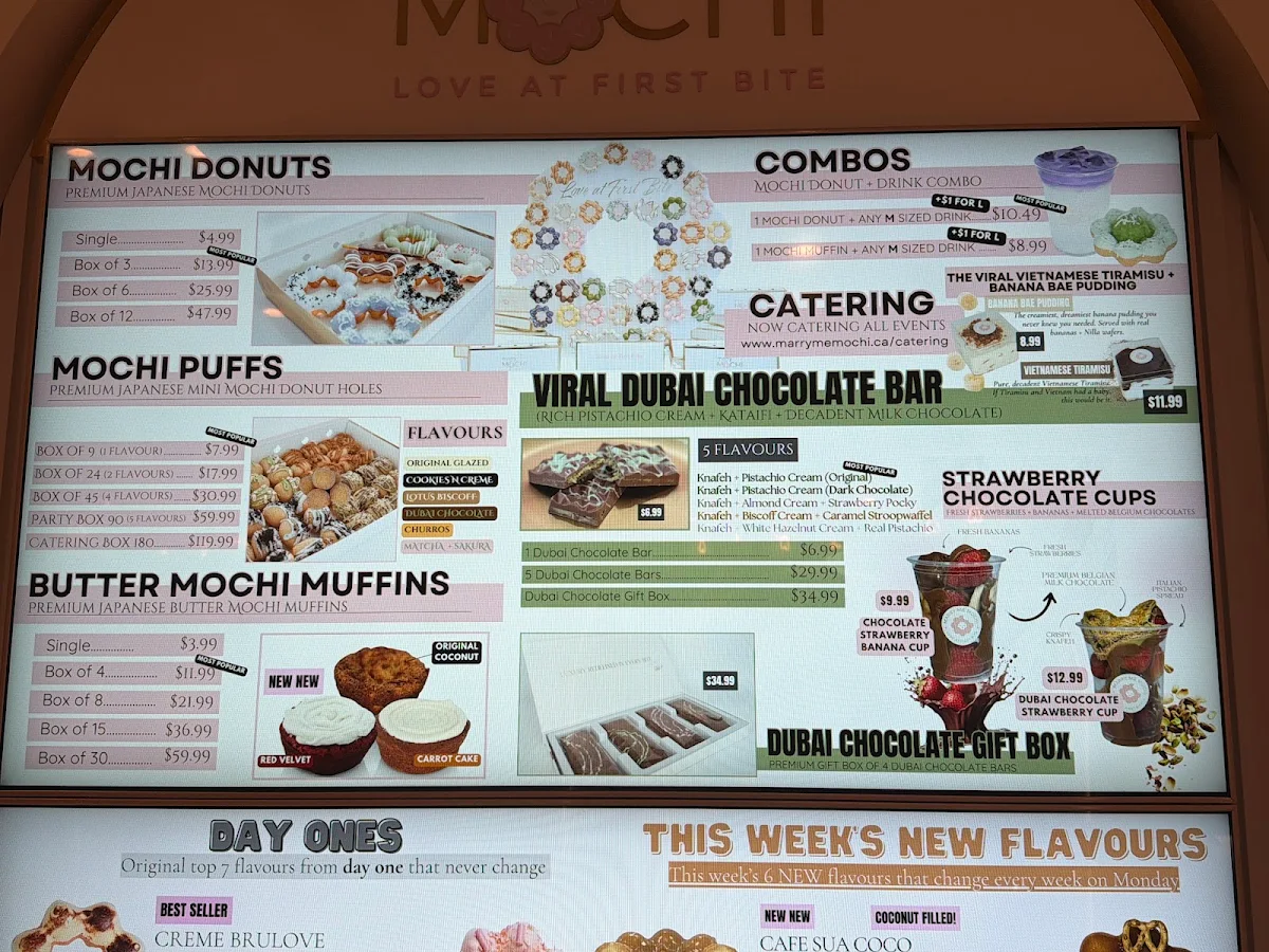 Menu, Marry Me Mochi (Bayview Village Shopping Centre)