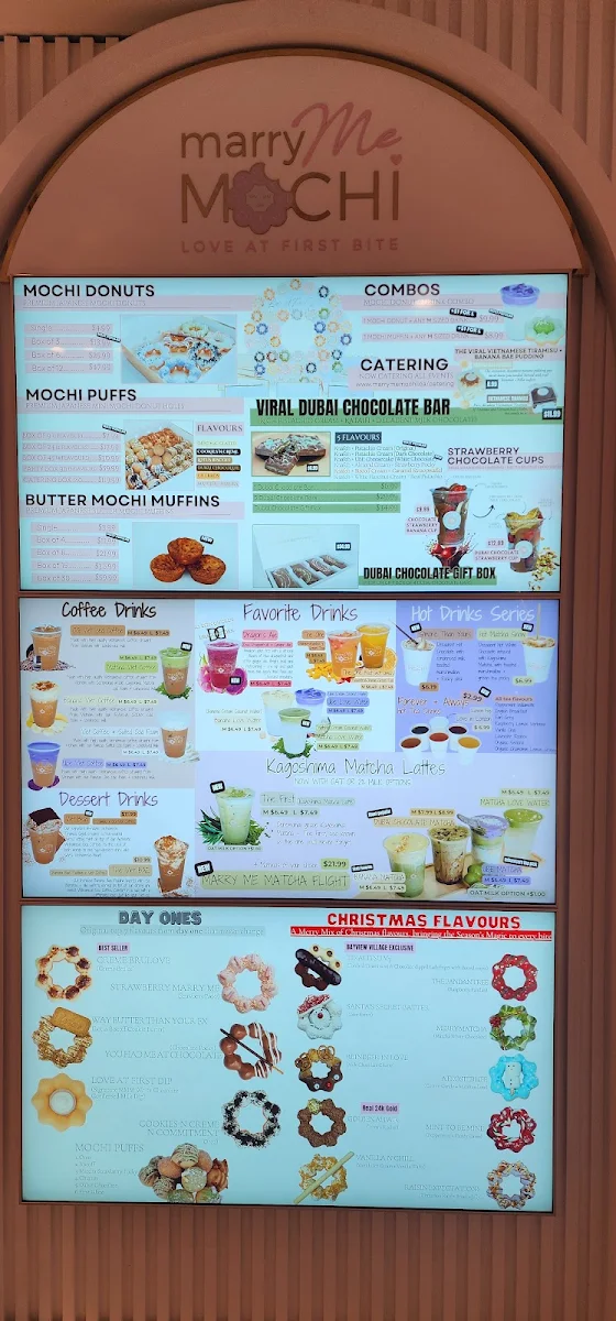 Menu, Marry Me Mochi (Bayview Village Shopping Centre)