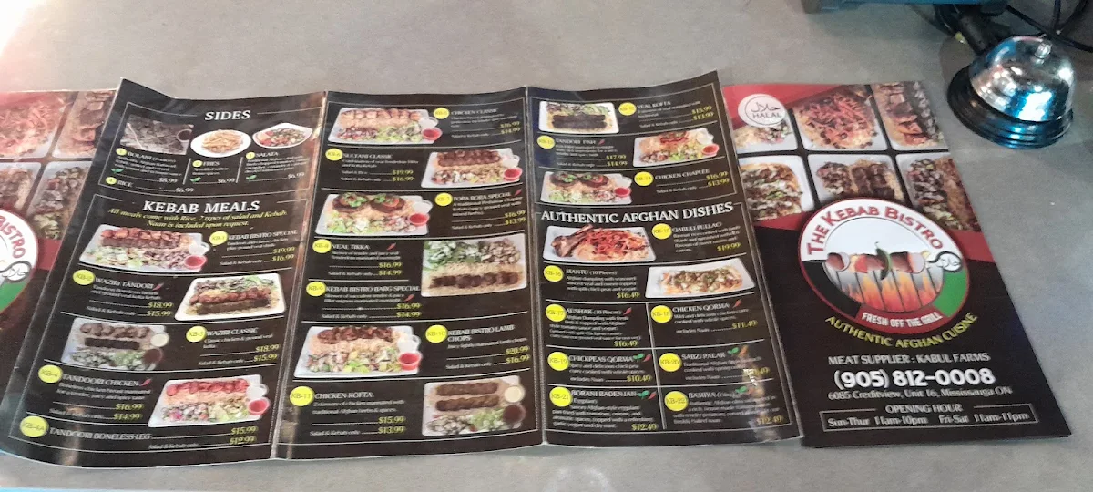 Menu, The Kebab Bistro