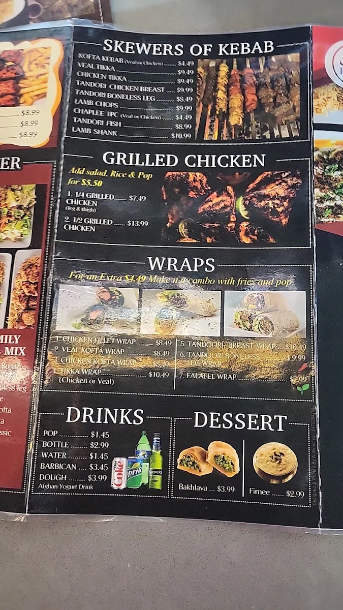 Menu, The Kebab Bistro
