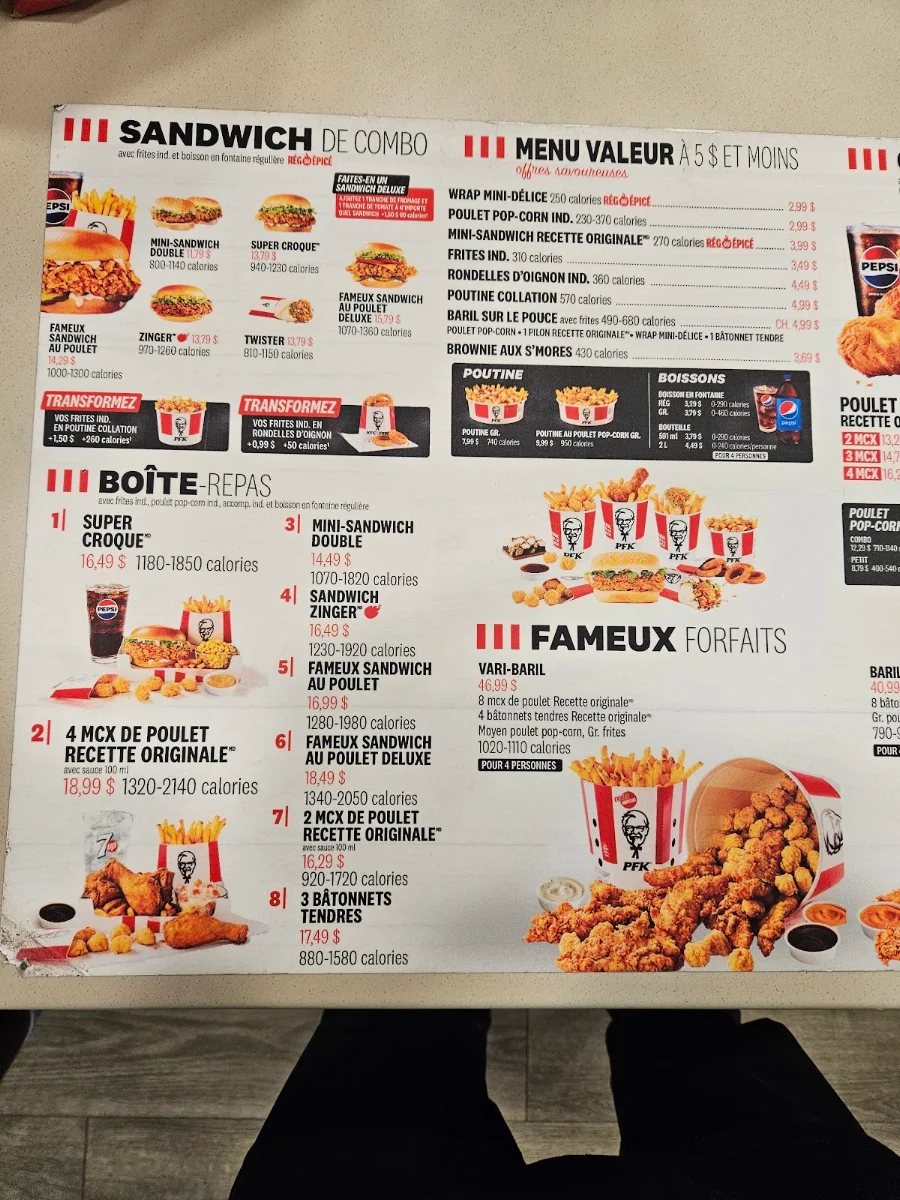 Menu, PFK