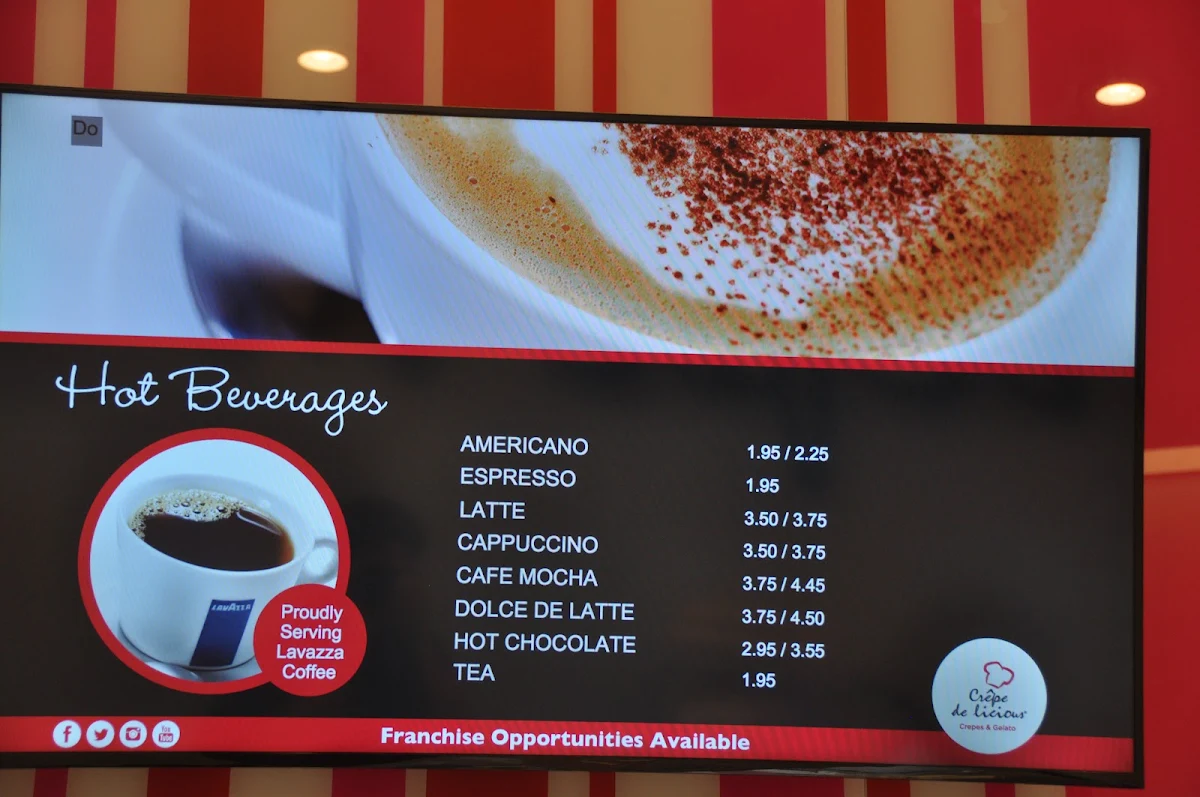 Menu, Crepe Delicious