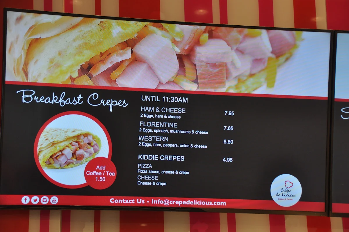 Menu, Crepe Delicious