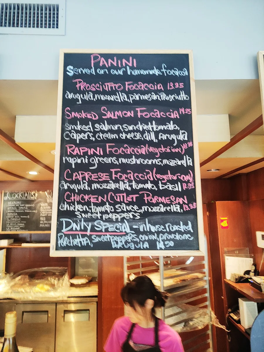 Menu, L'Espresso Bar Mercurio