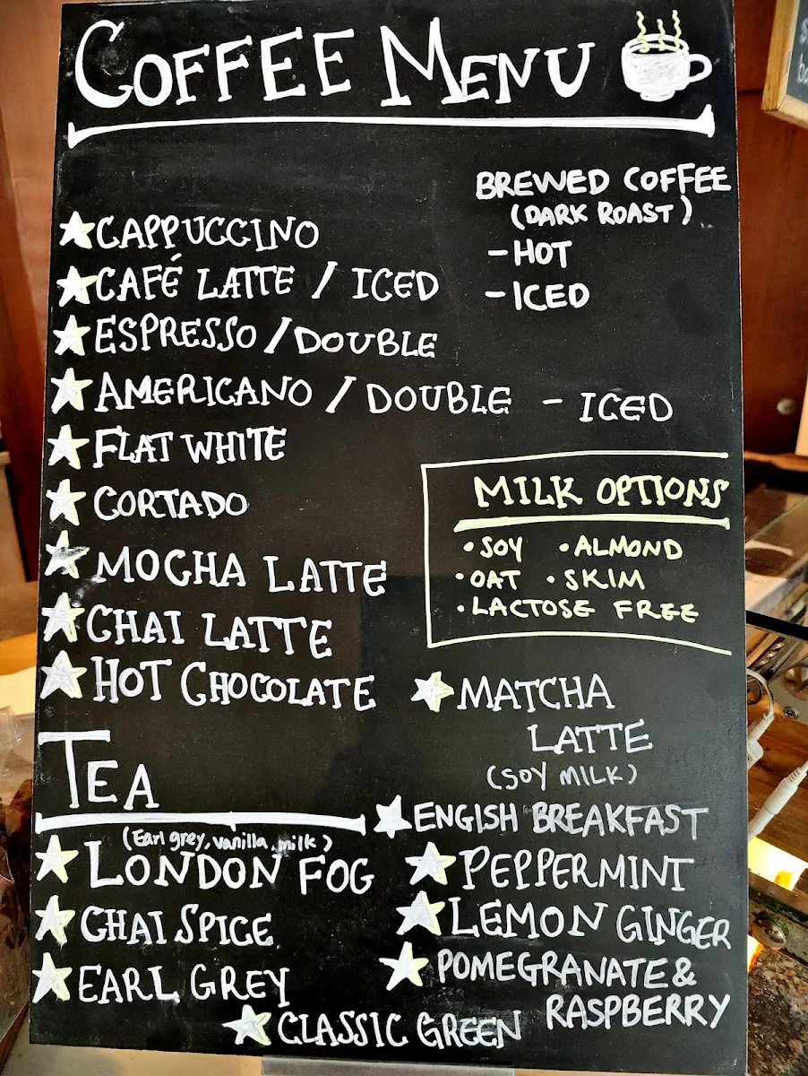 Menu, L'Espresso Bar Mercurio