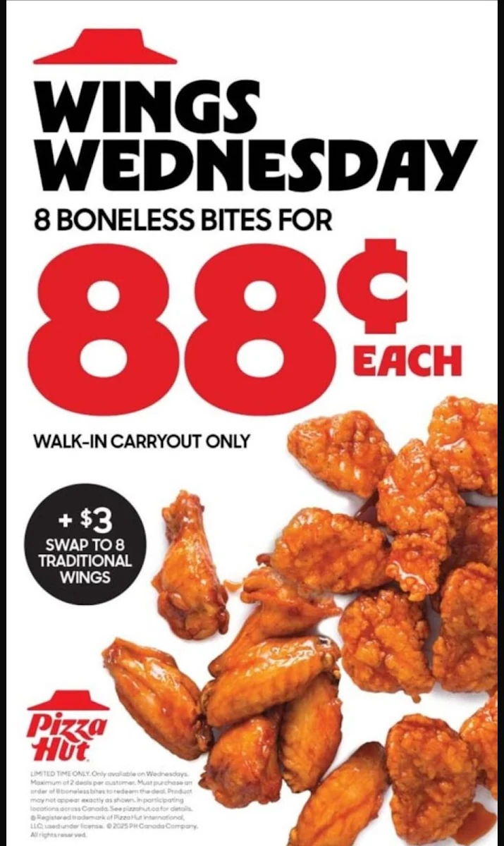 Menu, Pizza Hut