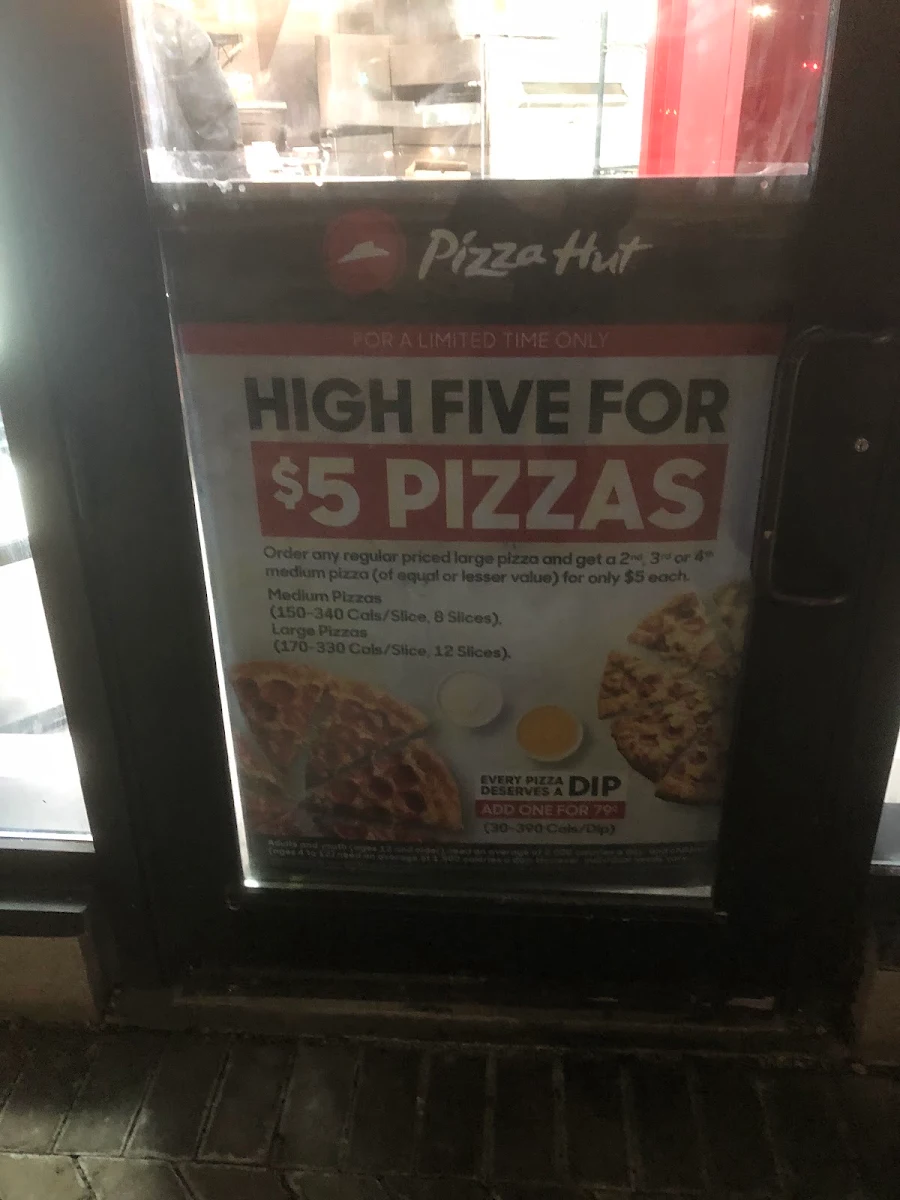Menu, Pizza Hut