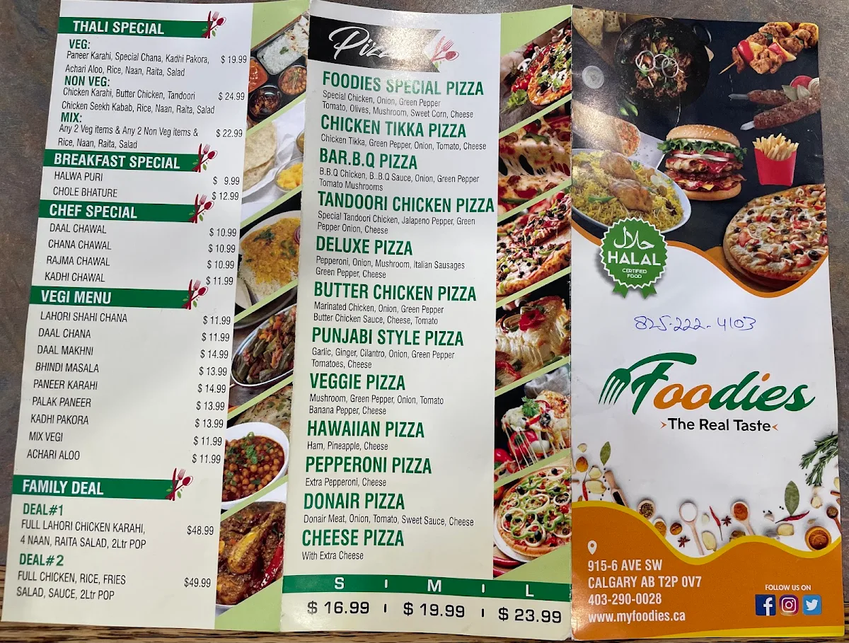 Menu, Foodies