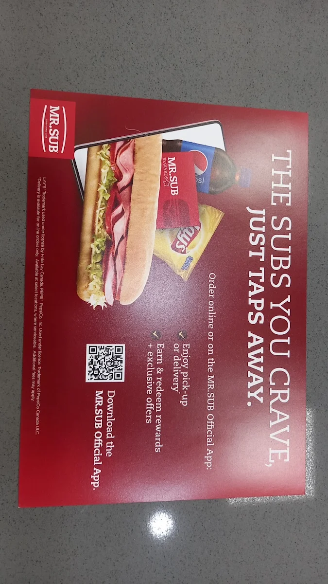 Menu, Mr.Sub