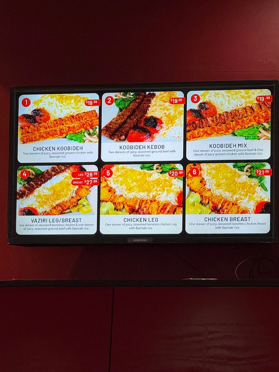 Menu, Persian Top Meal