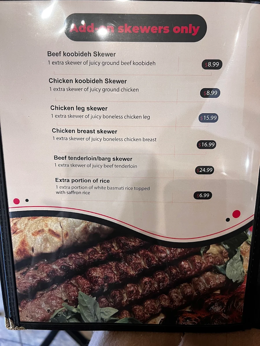 Menu, Persian Top Meal