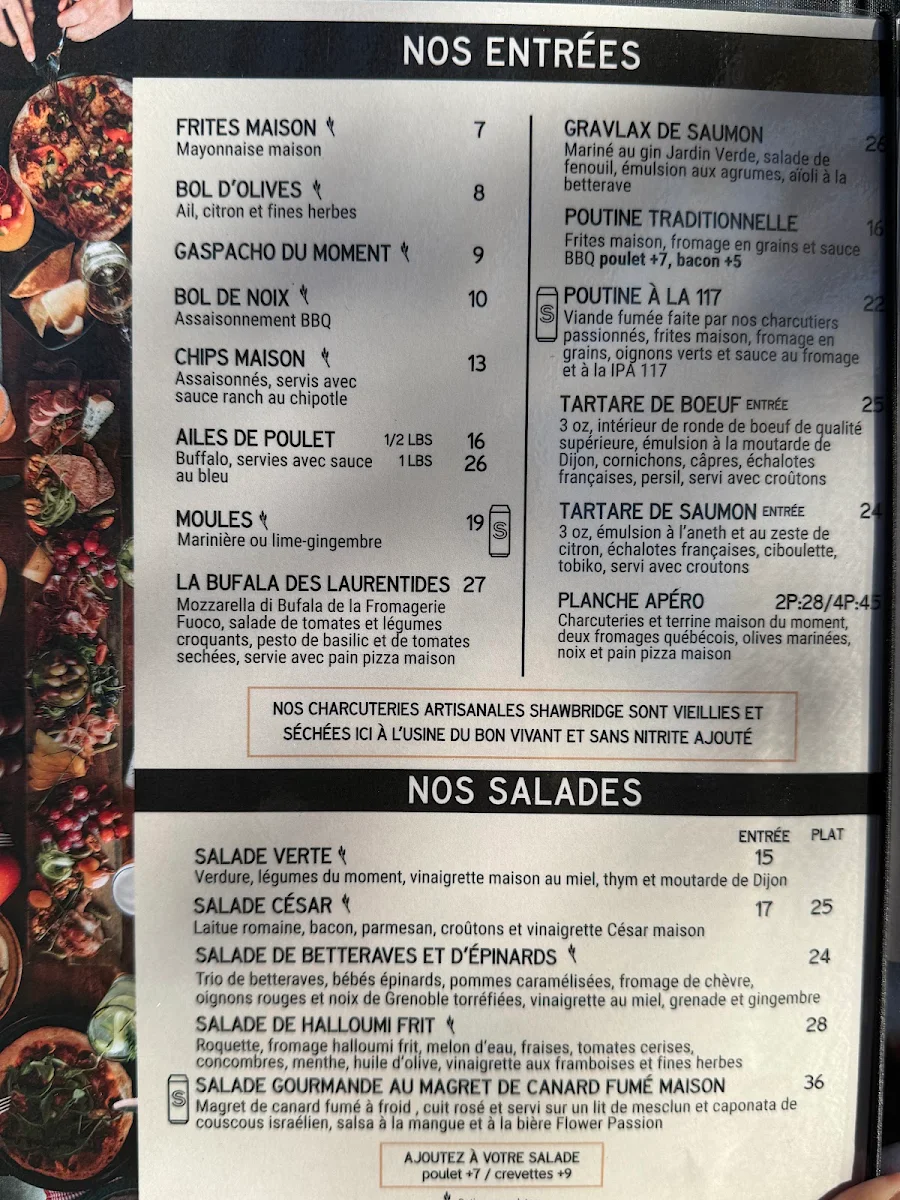 Menu, Shawbridge - Microbrasserie / Usine & Station