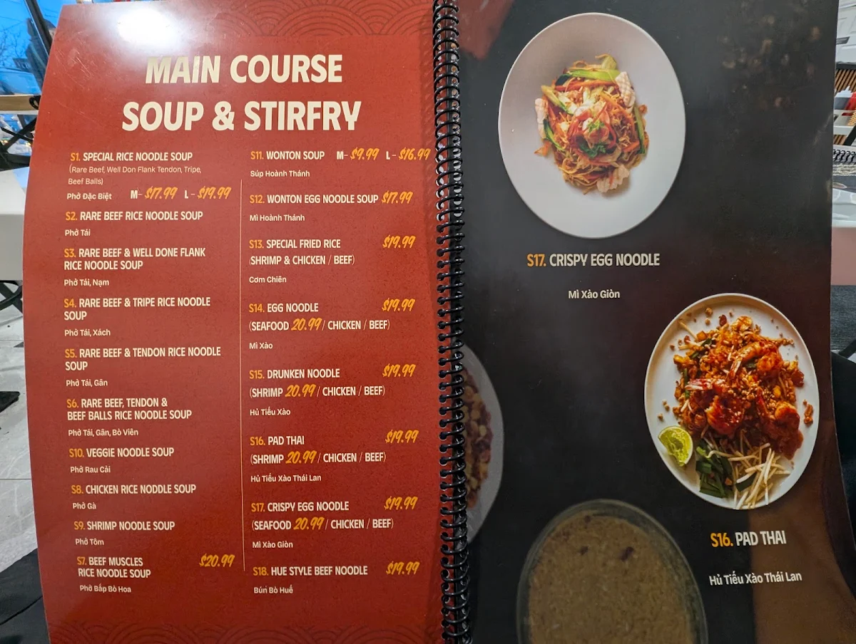 Menu, PHỞ HANNA