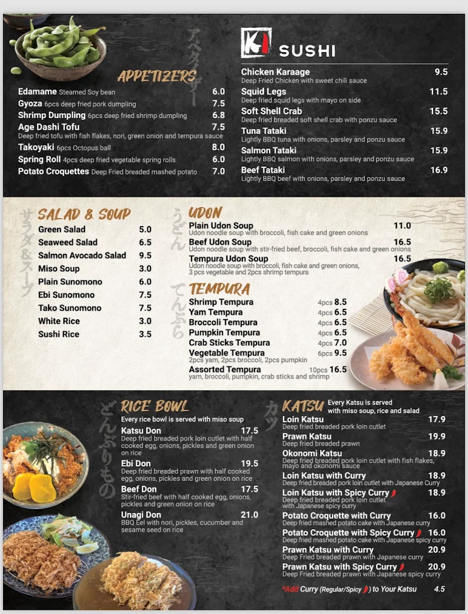 Menu, Ki Sushi