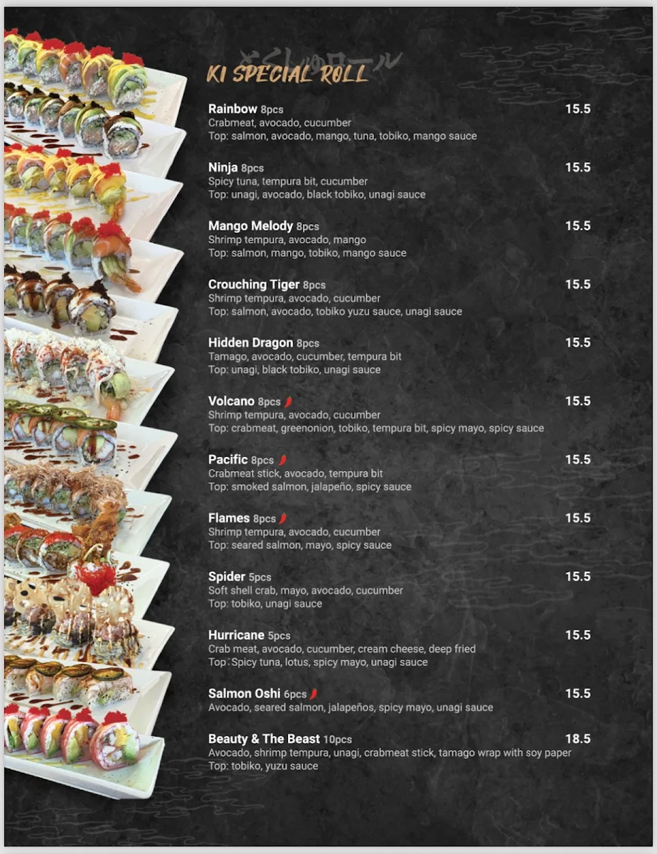 Menu, Ki Sushi