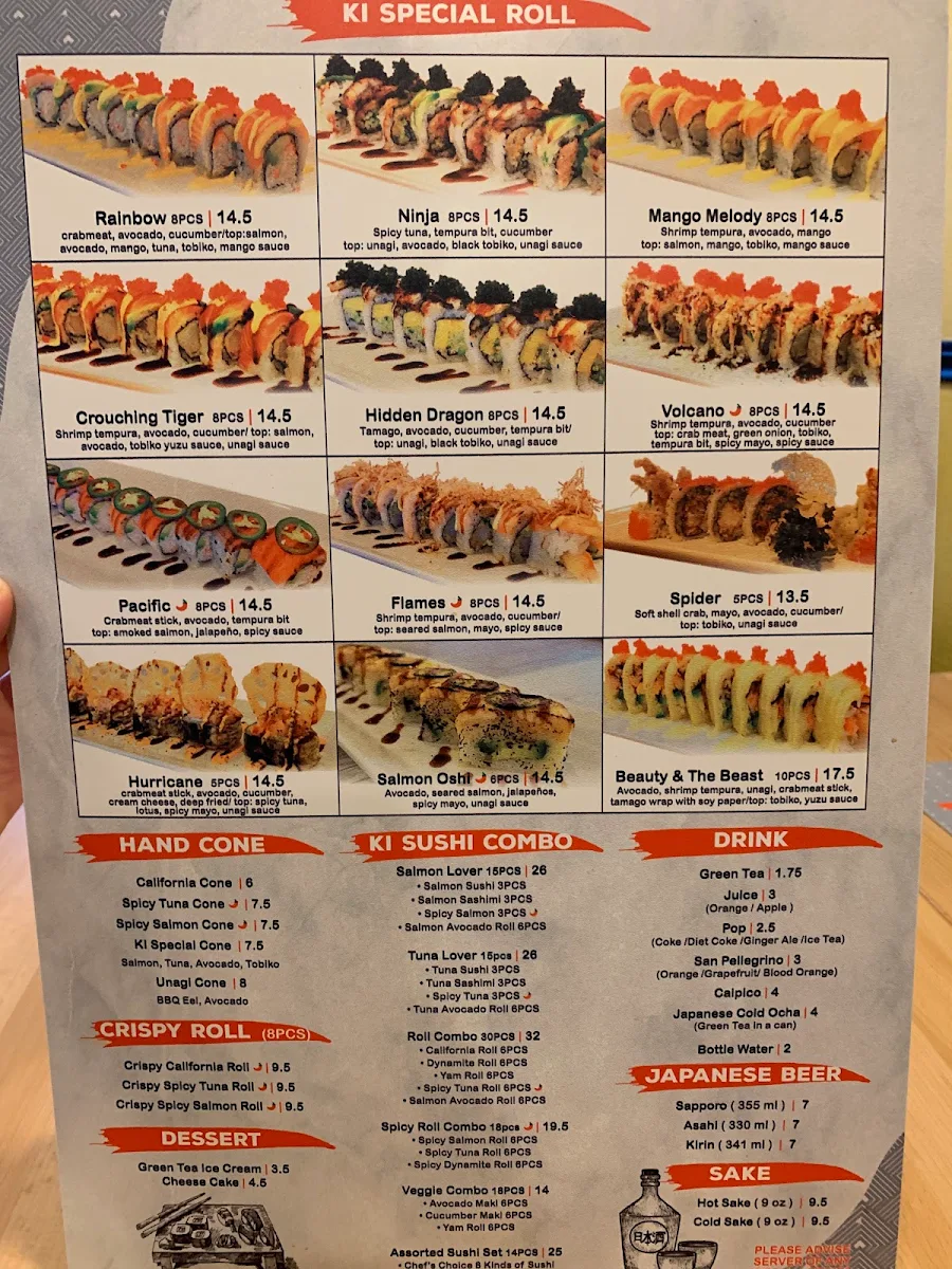 Menu, Ki Sushi