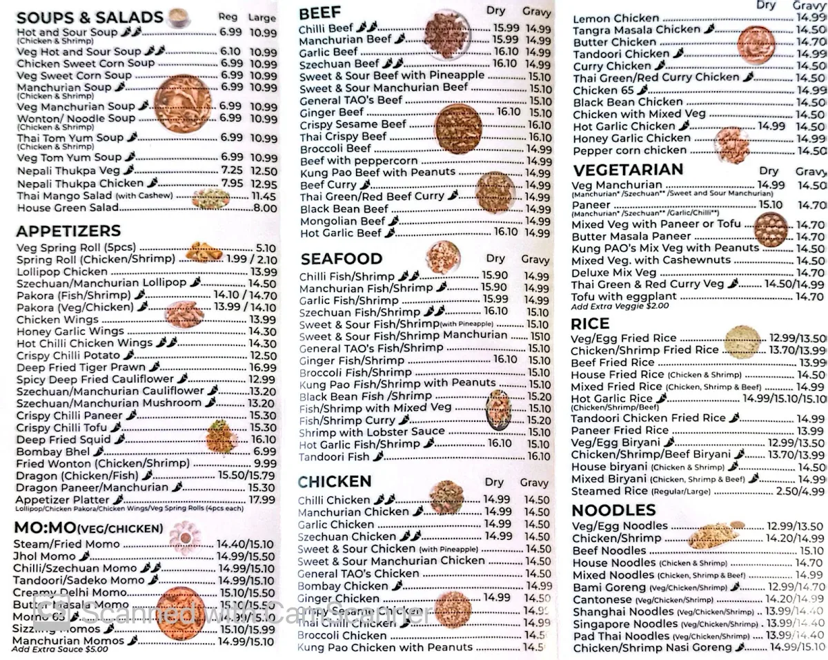 Menu, Green Pepper Modern Hakka & MOMO House