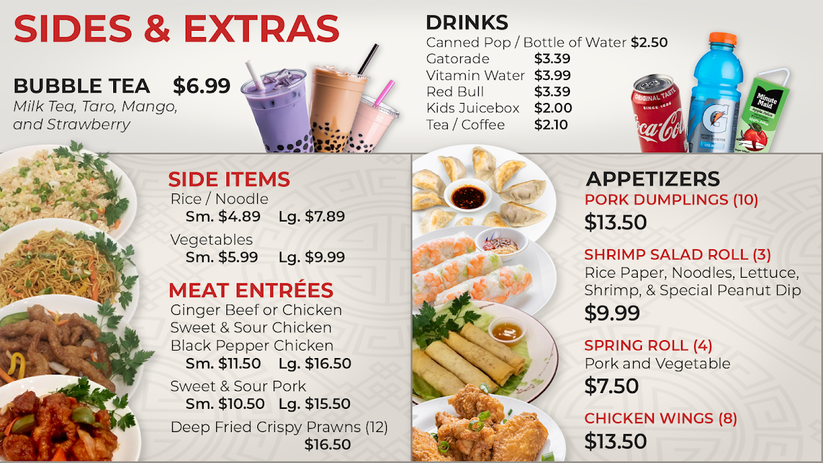 Menu, Golden Fortune Asian Bistro