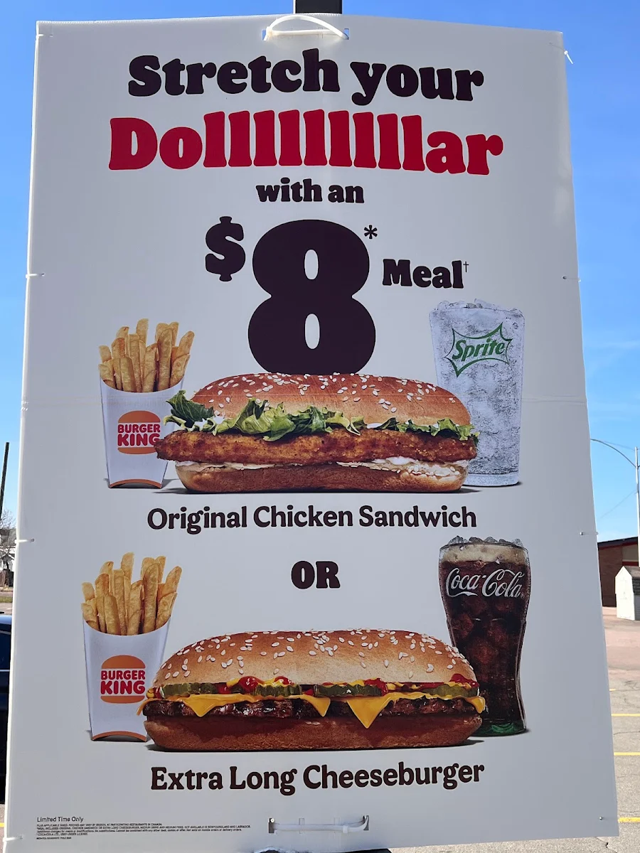 Menu, Burger King