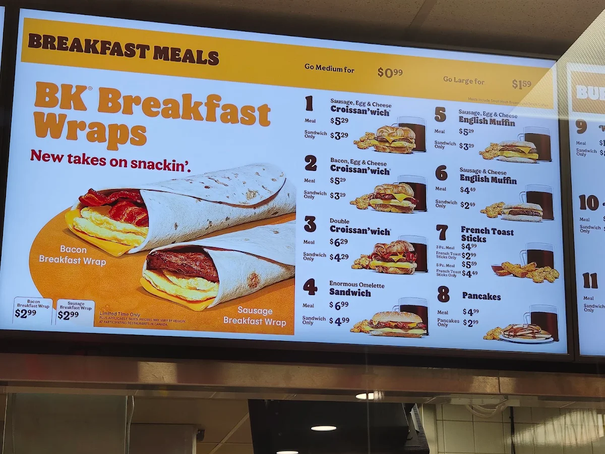 Menu, Burger King