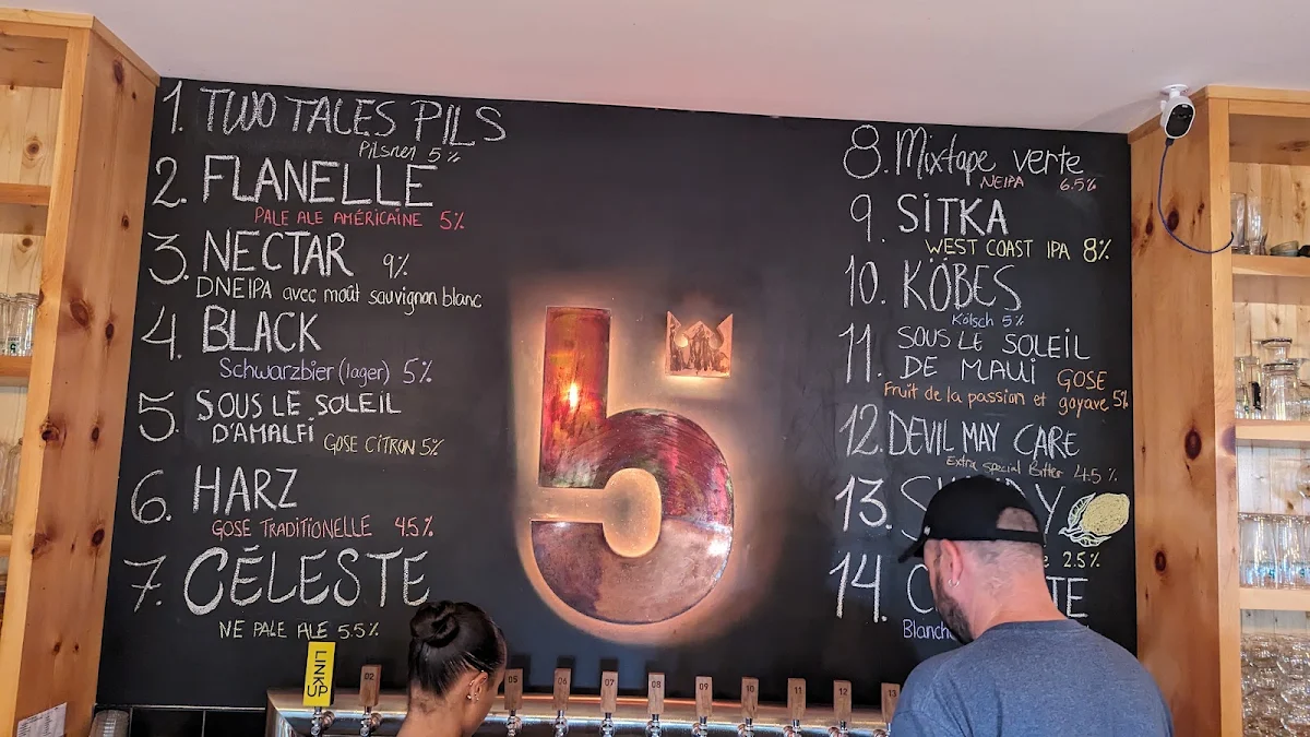 Menu, 5e Baron - Microbrasserie