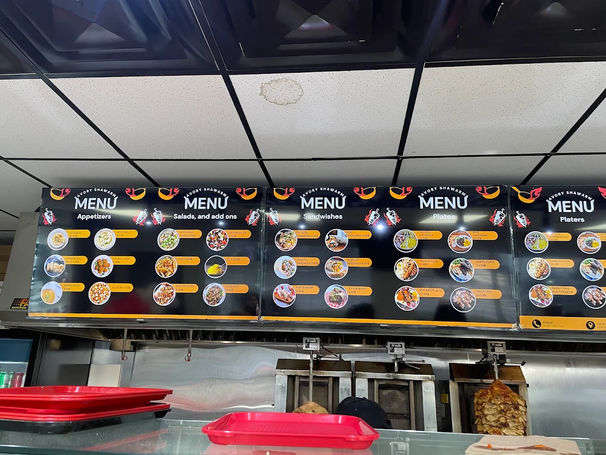 Menu, Savory Shawarma
